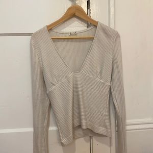 gray sweater long sleeve top